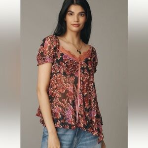 Anthropologie Whimsygoth Fairycore XS Sheer Asymmetrical Flowy Goth Romantic